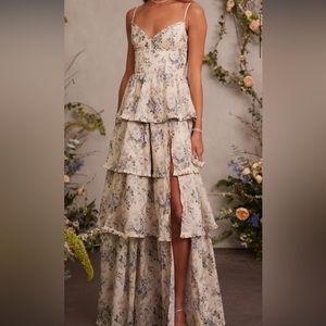 V. Chapman blue floral dress.